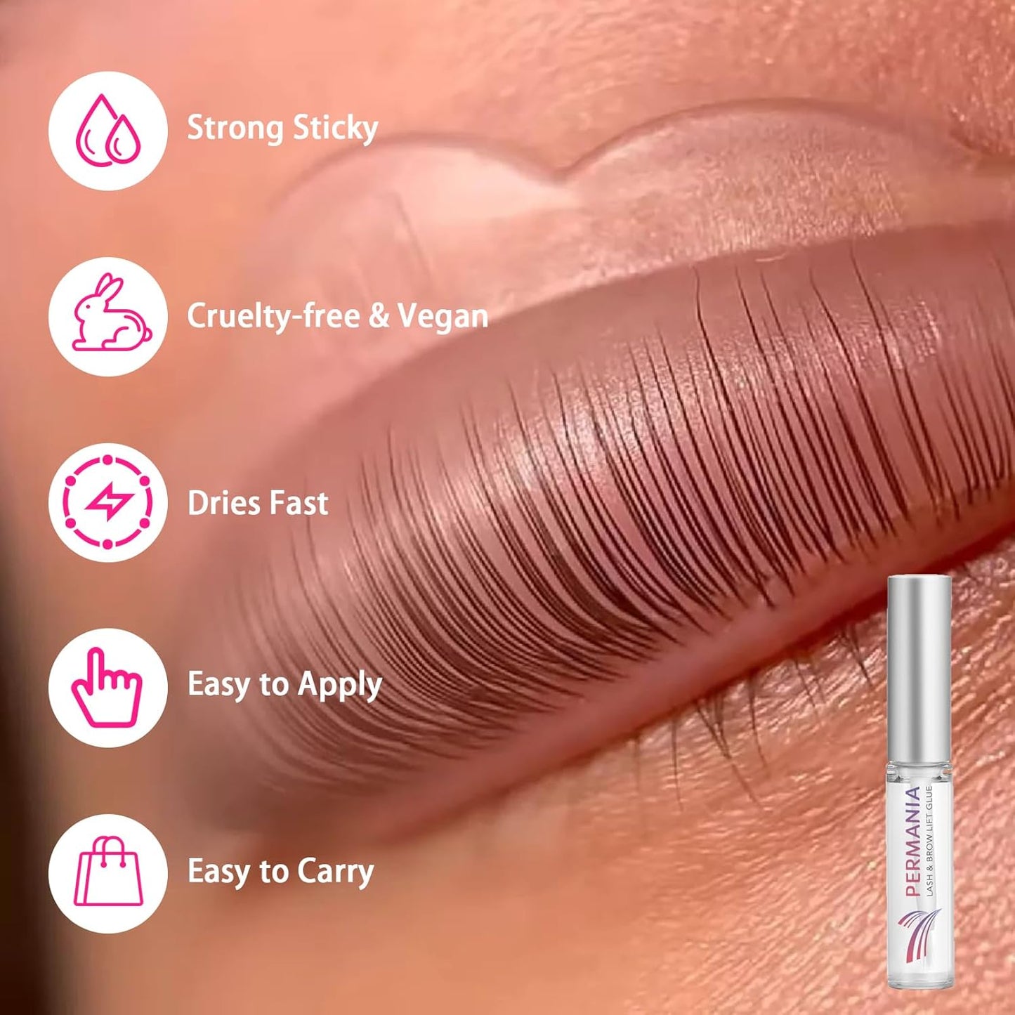 Lash Lift Kit, Lash Perm Kit, Fast Eyelash Lifting 5 Minutes DIY at Home with Strong Glue Disposable Sachet Lash Lifting Kit Last 6 Weeks (30Pcs)